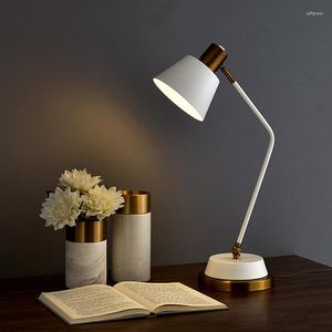 Lampes de table moderne LED lampe de bureau réglable bras oscillant long E27 étude de chevet bureau Protection des yeux lampes de lecture prise ue/US