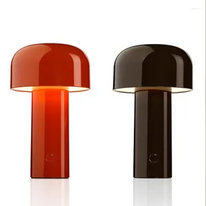 Lampes de table Lampe minimaliste moderne rouge/noir/blanc mignon champignon métal bureau veilleuses pour salon chambre étude bureau décor