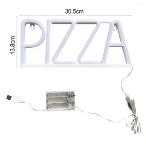 Lámparas de mesa Luz de neón Signo de letra de pizza LED Arte de la pared Decoración Forma Ahorro de energía Lámpara de fondo libre de parpadeo para el hogar o el negocio
