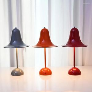 Lampes de table Lampe de bureau à cloche LED nordique USB rechargeable tricolore tactile gradation éclairage intérieur café étude atmosphère chambre chevet décor