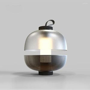 Table Lamps Nordic Minimalist Portable LED Lamp Sandwich Semicircle Shade Desk Bedroom Beside Living Room Decor Fixtures