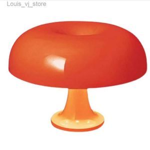 Lampes de table Lampe champignon décorative USB en plastique de couleur blanche orange YQ231009