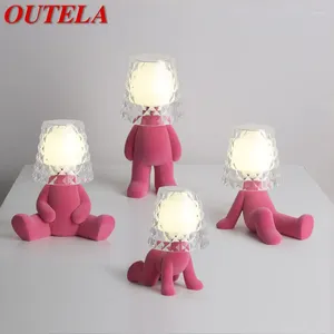 Lampes de table Onelala Nordic Lamp Creative Rose People Personne Shape Desk Novelty LED pour la maison Children Chambre Living Room Decor