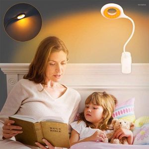 Lampes de table rechargeables 16 LED Amber Book Light Clip sur la lecture pour tête de lit