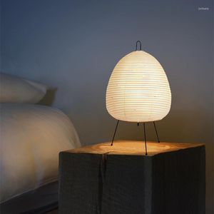 Lampes de table rétro papier de riz lumière LED pour salon chambre chevet étude El Art décor trépied lampadaire Options multiples