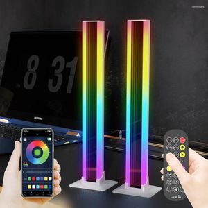 Lampes de table RGB LED LECTRE Une paire décor de chambre abîme lampe Bluetooth Ambient Night Desktop Humeur Éclair