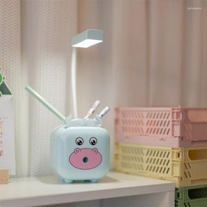 Lampes de table Petit Livre Lampe Abs Taille-Crayon Dessin Animé Mignon Usb Charge Outils Ménagers Lumière 400mah Étudiant 2023 Outil D'éclairage