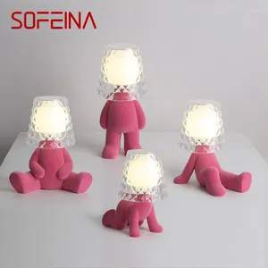 Lampes de table Sofeina Nordic Lamp Creative Rose People Personne Shape Desk Novelty LED pour la maison Children Chambre Living Room Decor