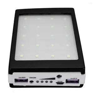 Lampes de table LED solaire Portable Double Banque d'alimentation USB 5x18650 Chargeur de batterie externe Boîte de bricolage