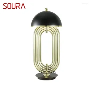 Lampes de table Soura Design de lampe à LED moderne E27 Black and Gold Creative Desk Light Home Decorative for Foyer Living Room Office chambre