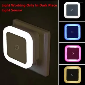 Lampes de table Square Night Light Plug-in LED Chambre Chevet Prise d'alimentation Protection des yeux