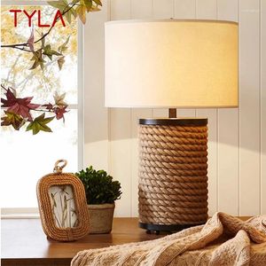 Lampes de table Tyla Lumières à gradation contemporaine LED Corde créative Lampe de bureau de chevet simple pour décoration maison de salon chambre