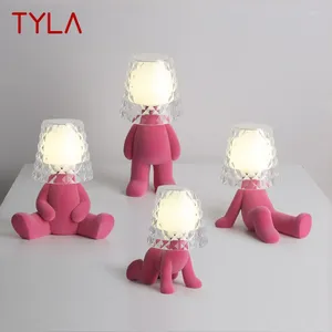 Lampes de table Tyla Nordic Lamp Creative Rose People Personne Shape Desk Novelty LED pour la maison Children Chambre Living Room Decor
