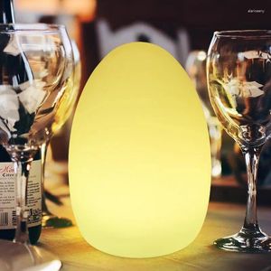Lámparas de mesa Carga USB Plástico Decorativo En forma de huevo Restaurante El Café Recargable Inalámbrico Inalámbrico Led Lámpara de luz nocturna
