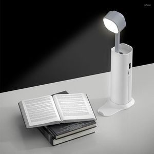 Lampes de Table pliantes Usb avec alimentation Mobile, petite lampe multifonction 5000 MAh, Protection des yeux, apprentissage, chambre à coucher, salon ou Ou