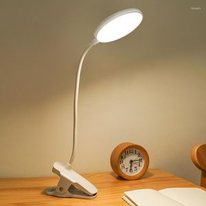 Lampes de table Lampe USB Chambre Protection des yeux Clip-on Desk Rechargeable Bendable Flexible Reading LED Light