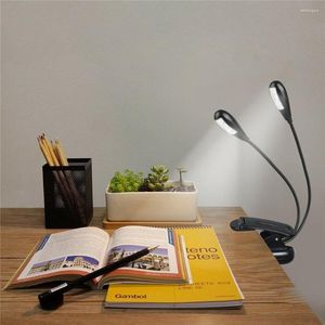 Lámparas de mesa Lámpara de luz de libro con clip recargable por USB Lectura de brillo ajustable para niños Luces Kindle