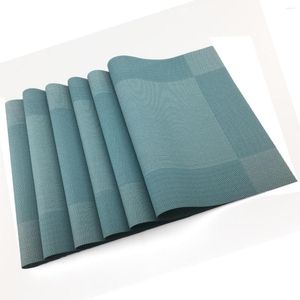 Tapis de table 6 pièces/ensemble Pvc bleu blanc napperon ensemble De bol Pad serviette plateau tapis sous-verres enfants