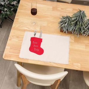 Esteras de mesa Mat de inspiración festiva Festive Christmas Linen Platwemats Decoraciones únicas con diseño antideslizante de mano de obra fina