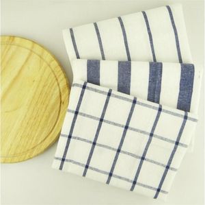 Servilleta De Mesa 23 Reutilizable Textil Serie Azul Viento Mediterráneo Diseño Cuadros Y Rayas Toalla De Cocina A Cuadros Té