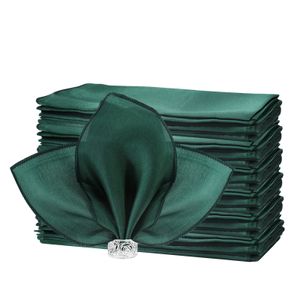 Table Napkin 50 Pcs Satin Napkins 12x12inches Square Dinner Washable Soft for Wedding Birthday Parties Decoration 230511