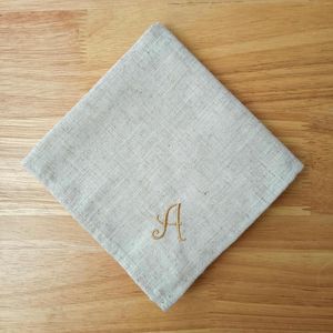 Servilleta de mesa de algodón de lino personalizada, servilletas bordadas, diseño de logotipo personalizado, regalo de inauguración de la casa, boda