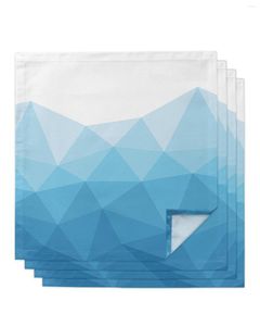 Serviette de table géométrique mosaïque Triangle bleu dégradé 4/6/8 pièces cuisine 50x50 cm serviettes plats de service maison Textile produits