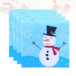 Serviettes de Table en papier imprimé de noël, vaisselle de Table, bonhomme de neige, Cocktail, décorations mignonnes pour dîner et déjeuner, vacances