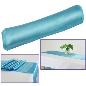 Camino de mesa de satén de 30x180cm para fiesta de boda, hogar, camino de mesa moderno, decoraciones de tela dorada/azul real 231019