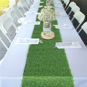 Table Runner Artificial Grass Table Runner 35.5x120cm Green Artificiel Table Decoration Wedding Baby Shower Banquet Banquet Decoration 230817