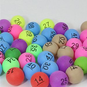 Pelotas de tenis de mesa Entretenimiento colorido Ping Pong con bola numérica para el equipo de publicidad del juego de lotería 50 piezas Paquete 2 4 g 4 221114