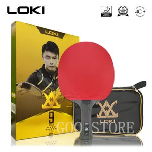 Raquettes de tennis de table LOKI 9 Star High Sticky Racket Carbon Blade PingPong Bat Competition Ping Pong Paddle for Fast Attack and Arc 230307