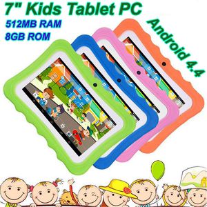 Tablette 7 pouces 512 Mo de RAM 8 Go de ROM Allwinner A33 Quad Core Android 4.4 Enfants Étudiant Tablettes WiFi Caméra Cadeaux De Noël Avec Étui