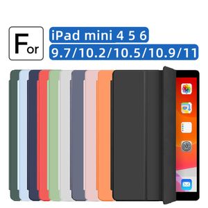 Tablet Cases for iPad Mini 5 4 3 2 Pro 9.7 10.2 Air 5 9.7 5/67/8/9th Case PU Leather Silicone Soft Back Cover with Stand Auto Sleep Smart Cover