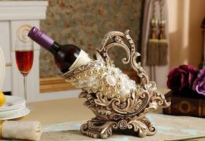 Botelleros de mesa estilo europeo soporte para vino tinto sala de estar decoraciones para gabinetes de vino resina creativa hogar botella de vidrio estante de almacenamiento herramientas de barra 231109