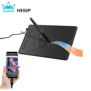 Tablettes Huion Ultralight Graphic Tablets H640P H950P Tablette numérique Tablet Drawing Tablet avec stylet sans batterie pour PC Android Phone