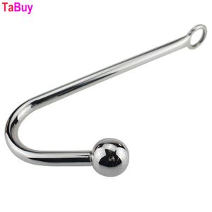 Tabuy Crochet anal en acier inoxydable plug anal en métal avec balle plug anal dilatateur anal jouets sexuels gay pour hommes et femmes 30 * 250 mm D18111502