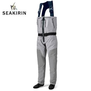 Tackle Breathable Zipfront Chest Fishing Waders Waterproof Zippered Stockingfoot Waders Welded Seams Upstream Wading Gear for Hunting