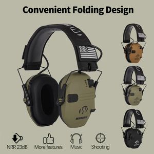 Tactical Earphone NRR26dB Hunting Electronic Shooting Earmuffs Antinoise Headset Sound Amplification Impact Hearing Protection Headphone 231113