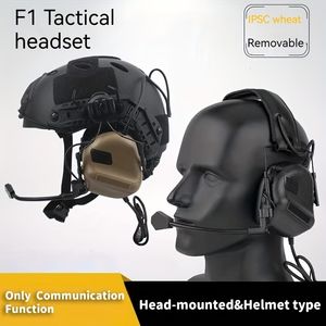 Tactical Earphone Tactical Helmet Headset with Fast Helmet Rail Adapter Airsoft Communication Headphone Outdoor Hunting Shooting Headset 230614