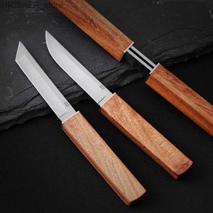 Cuchillos tácticos Cuchillo de doble hoja Cuchillo utilitario con mango de madera Cuchillo para acampar Barbacoa al aire libre Cuchillo de pesca Cuchillo de carnicero Cuchillo de carniceroL2403