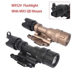 Luz táctica M952V, linterna LED de Metal Surefir con luces de montaje M93 QD aptas para lámpara de caza de riel Picatinny de 20mm
