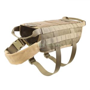 Gilet tactique militaire Molle pour chien, harnais, vêtements pour animaux de compagnie, veste réglable en Nylon, grandes fournitures d'équipement de patrouille