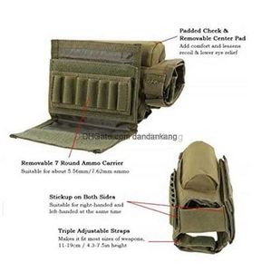 Bolsas tácticas para balas con empuñadura de rifle para exteriores, soportes portátiles para municiones molle, mini bolsa para balas, revista, caza, culata, bolsa de descanso, accesorio