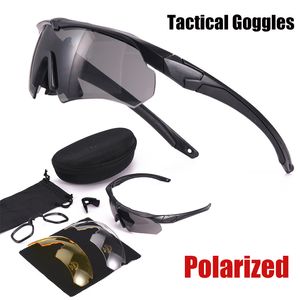 Tactical Sunglasses Polarized Tactical Goggles 3 Lens Set Climbing Glasses Outdoor Windproof Dustproof Safety Protective Glasses CS Game Eyewear 230905
