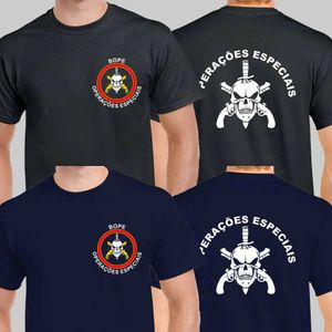 T-shirts tactiques Bope Military Special Forces Unit Tactical Brazil Operacoes Especians Mens T-shirt 240426