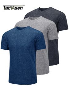 TACVASEN 3 paquetes de camisetas de verano para hombre Camisas de manga corta con cuello redondo 3 piezas Lote de camisetas informales de secado rápido que absorben la humedad Tops de gimnasio 240301