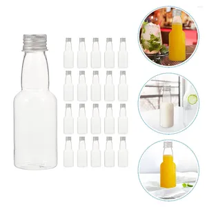 Saque recipientes de 25 piezas botella de jugo de leche transparente con bebidas de plástico reutilizables botellas de agua bebidas caseras
