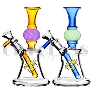 7 Inch Hookahs Straight Perc Heady Glass Bongs Ball Shape Water Pipes N Holes Percolator 14mm Small Mini Oil Dab Rigs With Bowlquartz banger harb bowl