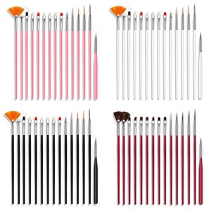 15PCS Nagelborstels Builder Gel Polish Schilderen Liner Nagels Art Tekening Print Penselen Set Manicure DIY Puntjes Punt Tool kits